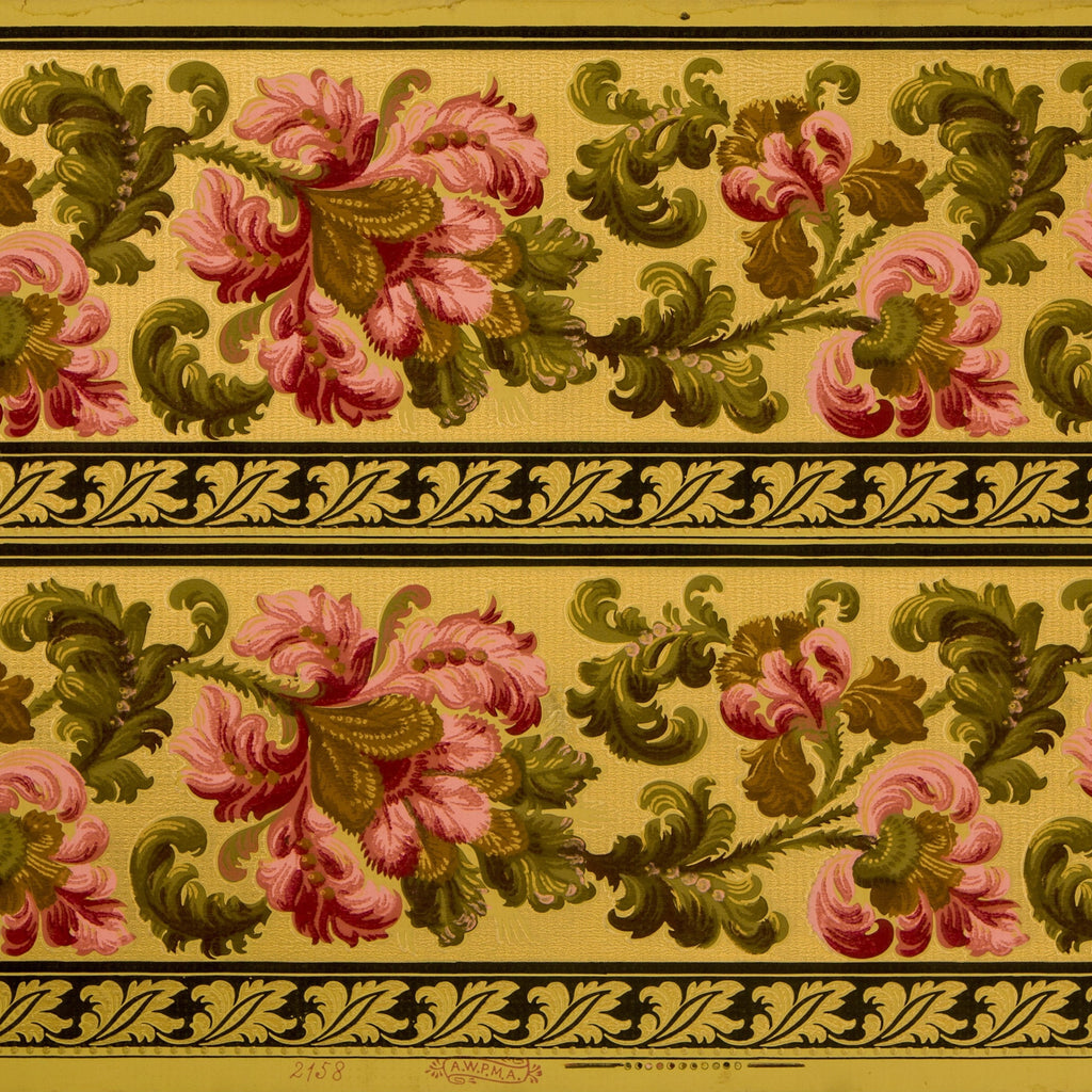 Scrolling Floral Foliate Tapestry Border/Antique Wallpaper - Bolling &  Company