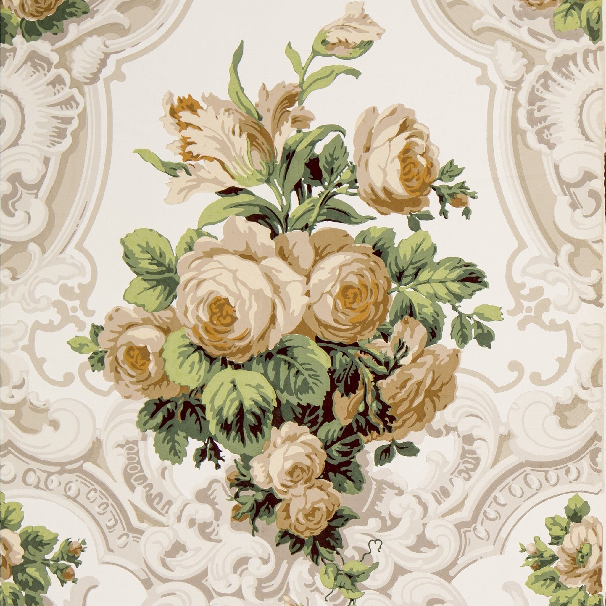 Scrolling Floral Foliate Tapestry Border/Antique Wallpaper